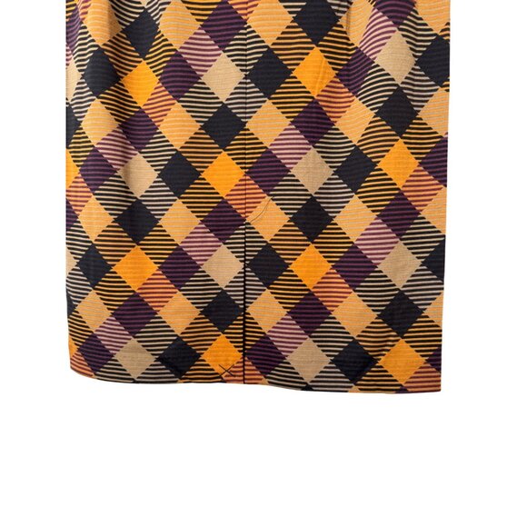 NWT Grace Elements Medium Multicolor Gold Plum Black Camel Geometric Tight Skirt - Picture 7 of 13